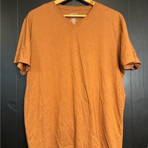 Men's Burnt Orange V-Neck T-Shirt